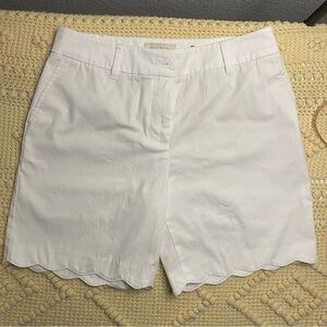 Talbots White Scalloped Hem Shorts